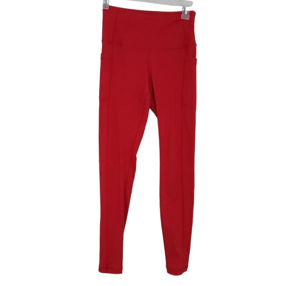 Ethos Athletic Leggings Red Small Activewear Workout Pants 26" Inseam Gym Pants